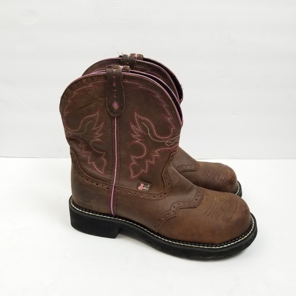 Justin Boots Safety Toe Work Boots Sz 9.5B